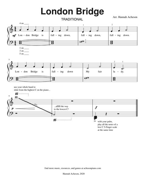 London Bridge (easy piano) Sheet music for Piano (Solo) | Musescore.com