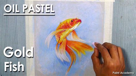 Oil Pastel Fish Drawing step by step : Gold Fish