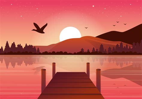 Vector Beautiful Landscape Illustration 225476 Vector Art at Vecteezy