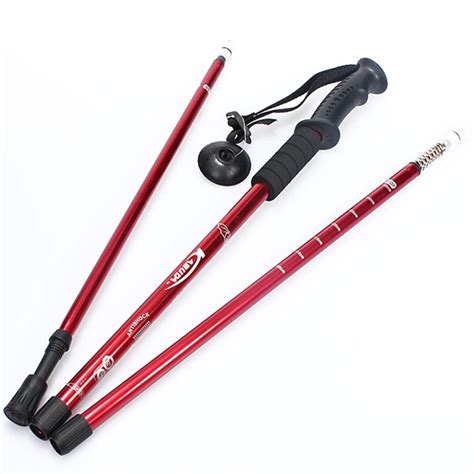 3-section Adjustable Canes Walking Hiking Sticks Trekking Pole Compass