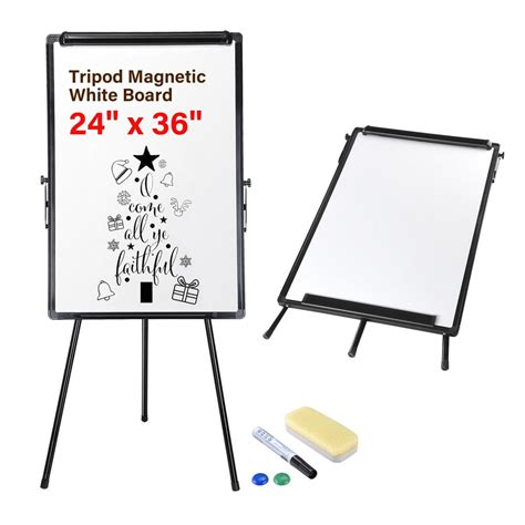 Yescom Height Adjustable Tripod Magnetic Whiteboard 24"x36" Portable ...