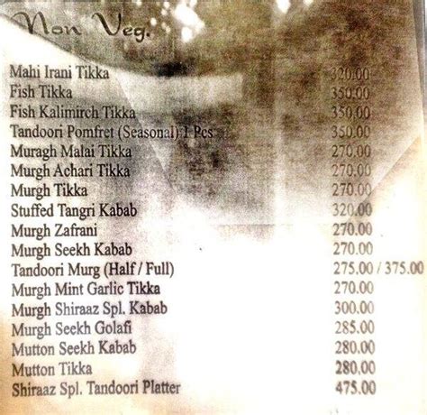 Menu at Hill View Restaurant, Panchkula, SCO 15