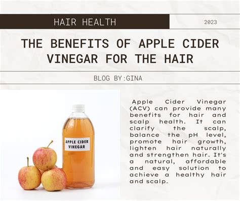 The Benefits of Apple Cider Vinegar for the Hair – Gina's Sugar Scrub ...