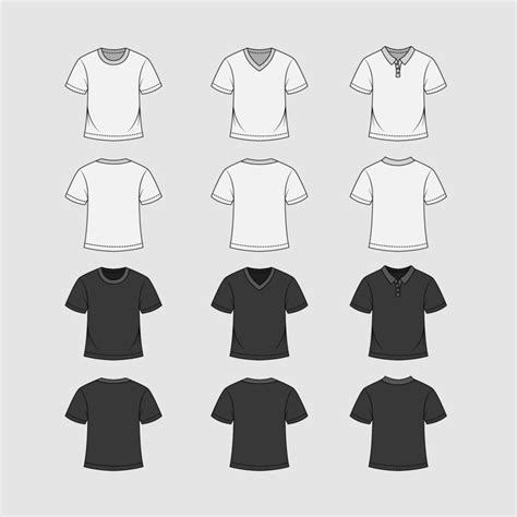 Short Sleeve T-shirt Template with the Outline Concept 13643631 Vector ...