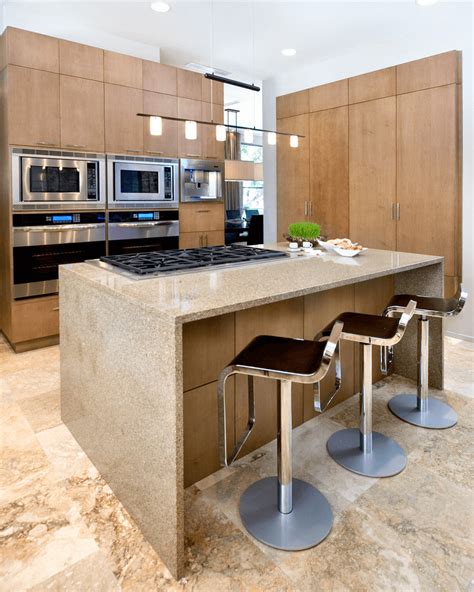 Kitchen Island with Stove Top, Seating, Sink, and Oven Ranges