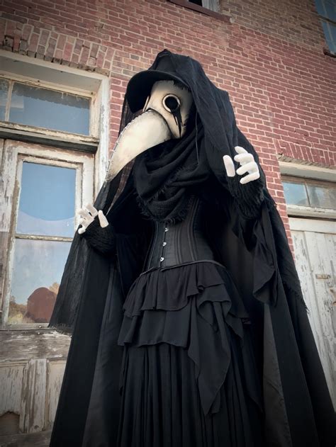 Plague Doctor Costume Long Robe Cape Steampunk Bird Beak Mask Outfits ...