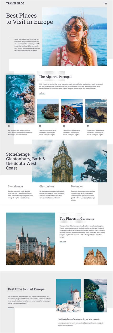 Travel Blog Website Template