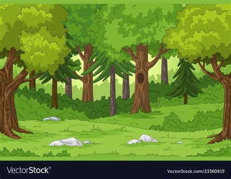 Cartoon forest landscape Royalty Free Vector Image , #SPONSORED, # ...