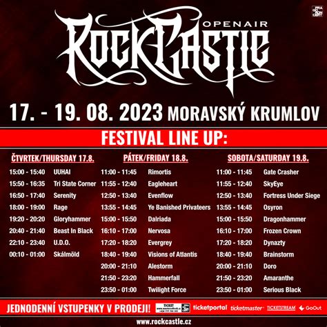 Zveřejňujeme program festivalu ROCK CASTLE 2023 a zahajujeme prodej ...