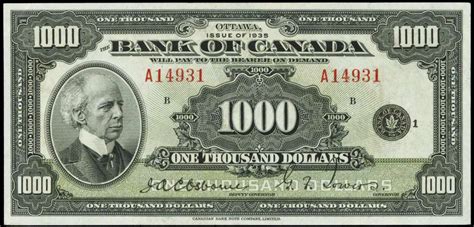 New Canadian 1000 Dollar Bill