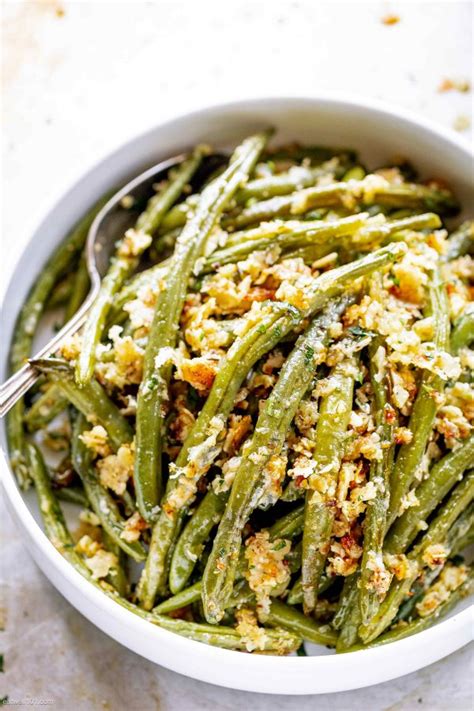 Garlic Parmesan Roasted Green Beans | Green bean recipes, Parmesan ...