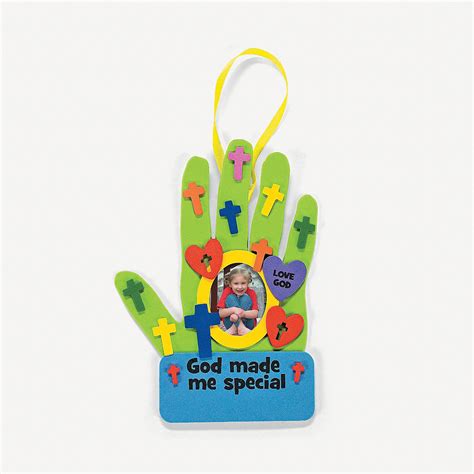 “God Made Me Special” Handprint Photo Frame Craft Kit - OrientalTrading ...