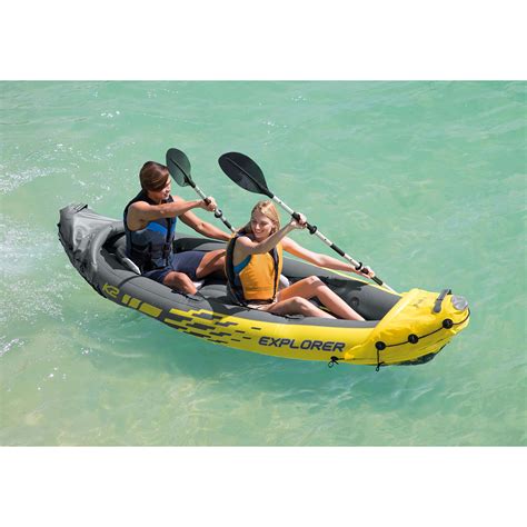 Intex Explorer K2 Kayak, 2-Person Inflatable Kayak Set with Aluminum ...