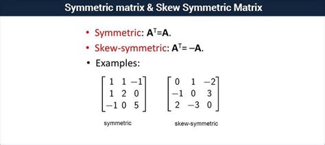 Symmetric Matrix & Skew Symmetric Matrix - Definition & Examples