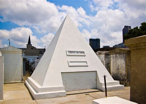 Nicolas Cage pyramid tomb in New Orleans cemetery.