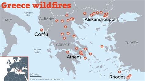 Greece fires map: Where wildfires have spread in new heatwave and which ...