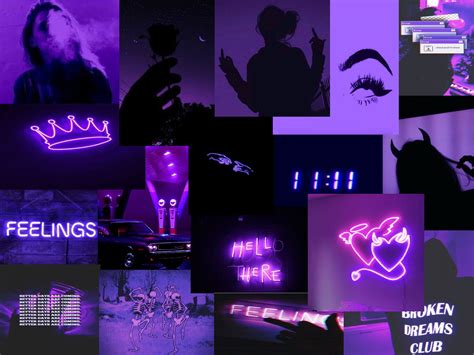 Neon purple aesthetic wallpaper collage - retytechnology