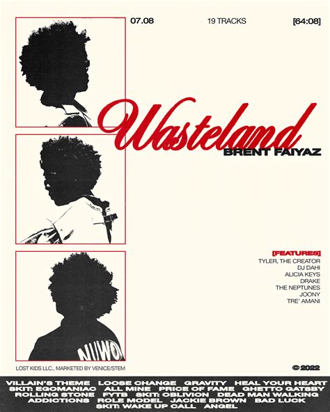 WASTELAND — brent faiyaz poster on Behance