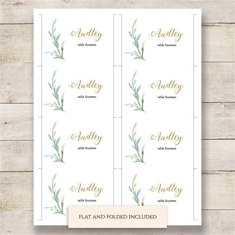 Wedding Place Cards Printable,Flat or Folded Tent Place Cards Wedding ...