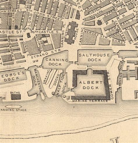 Old Map of Liverpool 1851 - VINTAGE MAPS AND PRINTS