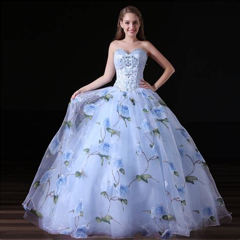 Blue Ball Gown Prom Dress Sweetheart Princess Girls Gowns