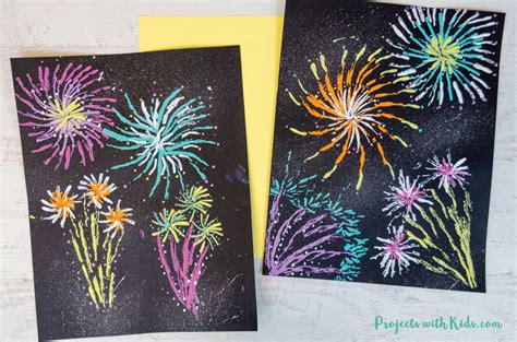 Colorful Firework Painting for Kids to Make - Projects with Kids