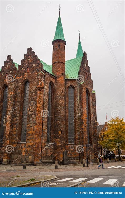 Aarhus, Denmark. Aerial View of the City with the Aarhus Cathedral ...