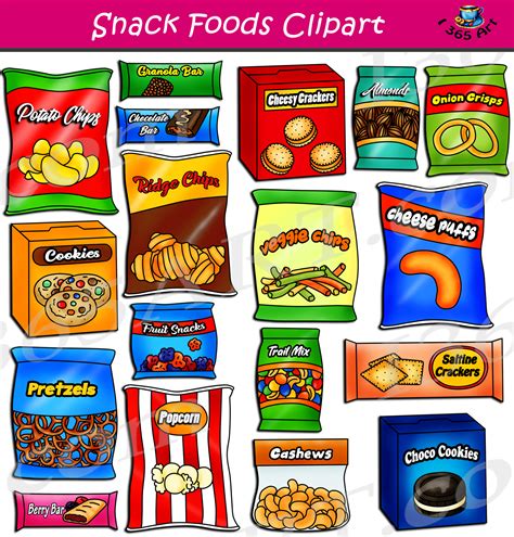 Snack Foods Clipart Set Download - Clipart 4 School