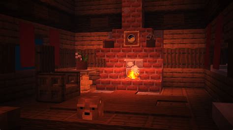 Cozy fireplace inside the wood cabin I am building right now. I hope ...