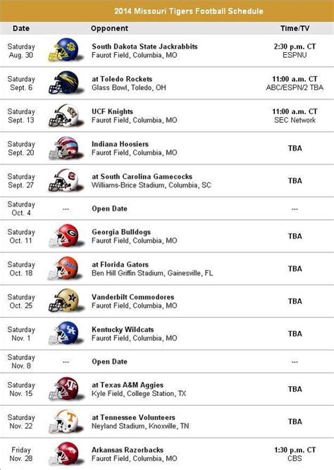 Missouri Tigers Football Schedule 2024 - Bills Schedule 2024