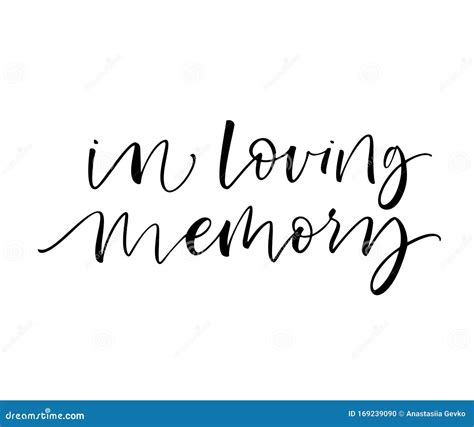 In Loving Memory - Custom Calligraphy Text Cartoon Vector ...