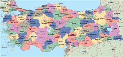 turkey political map. Illustrator Vector Eps maps. Eps Illustrator Map ...