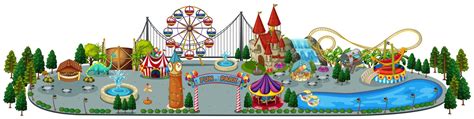 A Fun Amusement Park Map 550091 Vector Art at Vecteezy