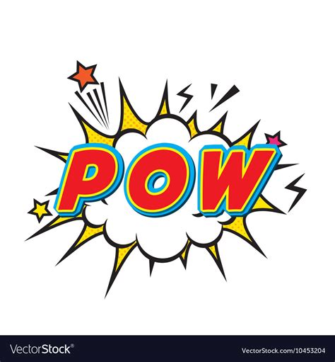 Pow comic pop art style Royalty Free Vector Image