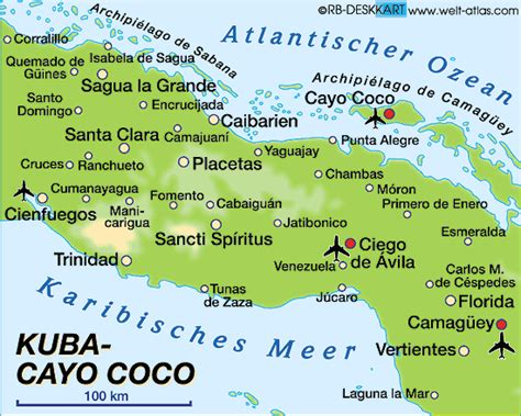 Map of Cayo Coco (Region in Cuba) | Welt-Atlas.de