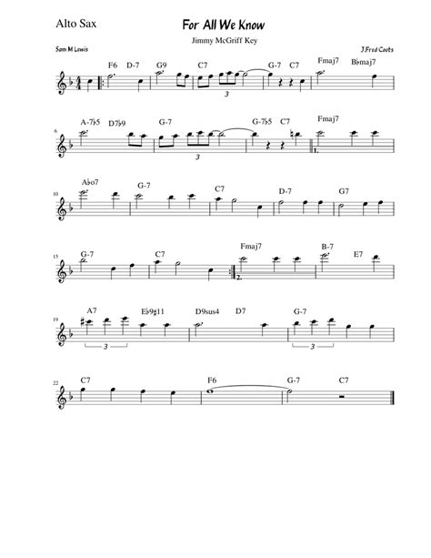 For All We Know-McGriff-Alto Sheet music for Piano (Solo) | Musescore.com