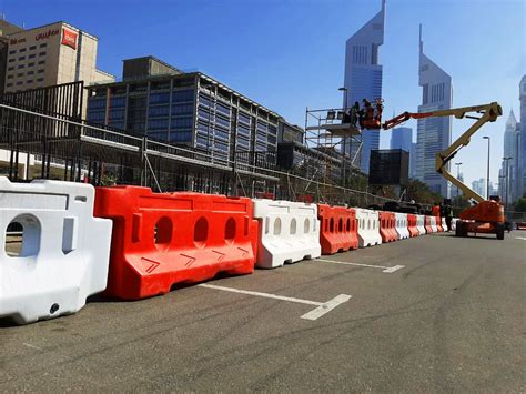 Water-filled Barriers | Crowd control, Jersey barrier, Road construction