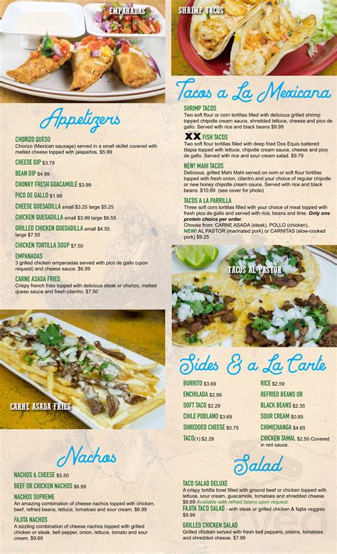 CANCUN Mexican Restaurant menu in Sneads Ferry, North Carolina, USA