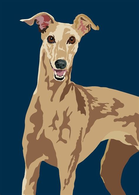 Happy Greyhound - Etsy | Grey hound dog, Greyhound art, Dog drawing