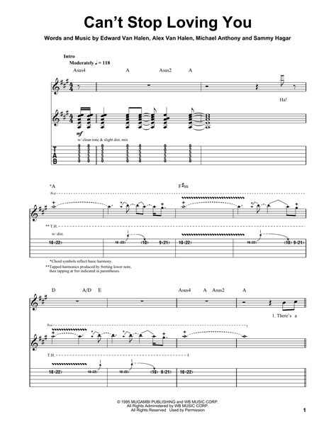 Can't Stop Loving You by Van Halen - Guitar Tab Play-Along - Guitar ...