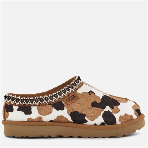 UGG Tasman Cow Print Slippers in Brown | Lyst