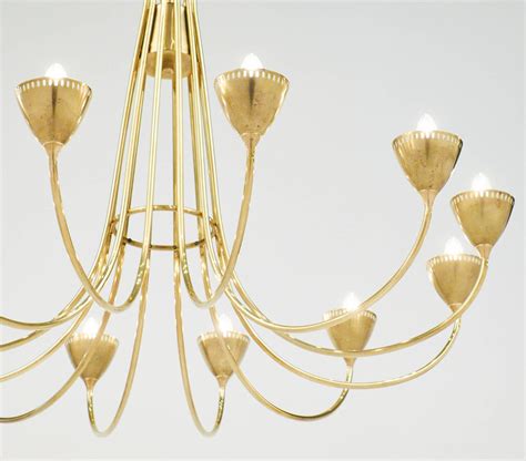 Italian Mid-Century Modern Brass Chandelier at 1stDibs