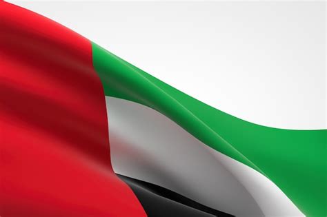 Premium Photo | 3d render of the uae flag waving.