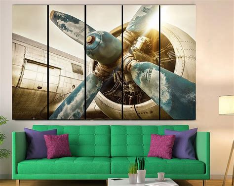 Airplane Canvas Wall Art Aviation Poster Print Aircraft Canvas | Etsy