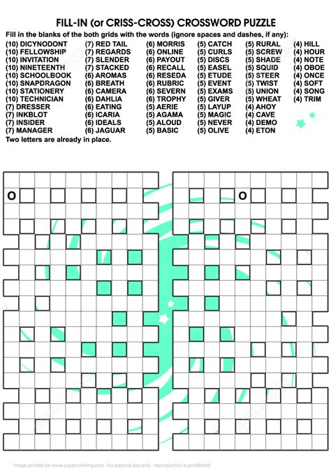 Printable Criss-Cross Puzzle for Adults | Free Printable Puzzle Games