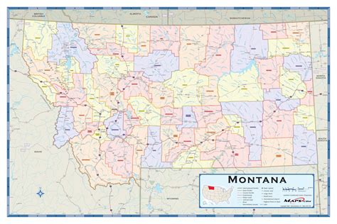 Montana Counties Wall Map by Maps.com - MapSales