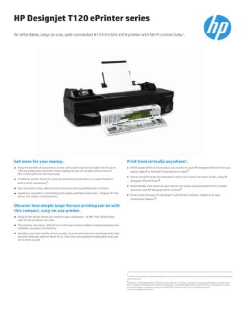 HP Designjet T120 ePrinter series | Manualzz