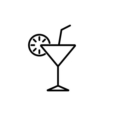 Cocktail Margarita Line Icon. Tropical Coctail. Drink Martini Liquor ...