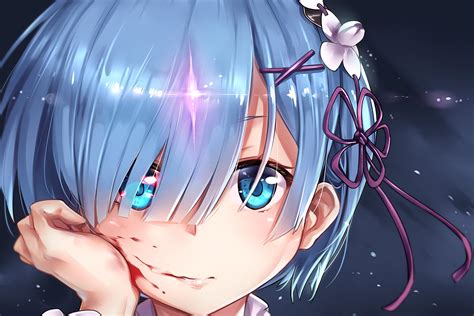 Rem, blue hair, blood, anime, anime girl wallpaper | anime | Wallpaper ...