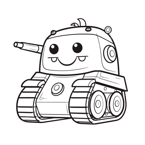 The Tank Coloring Page For Kids Outline Sketch Drawing Vector, Easy ...